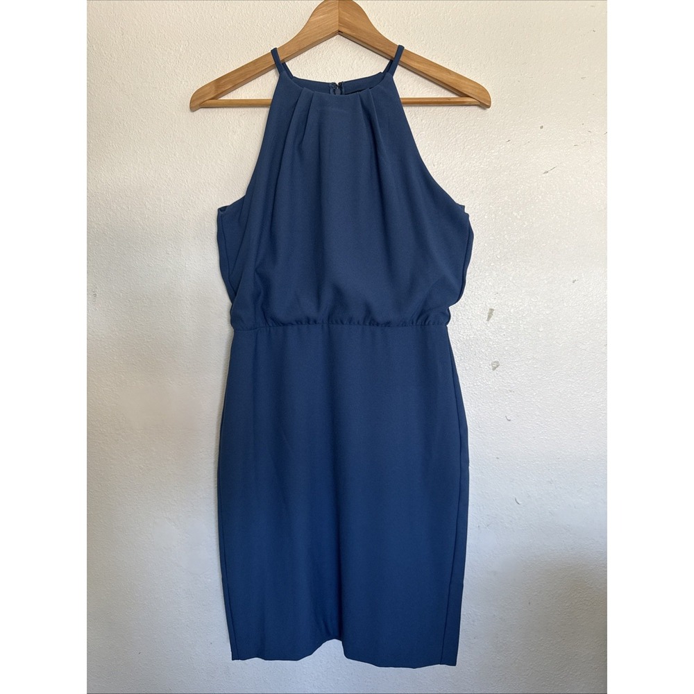 NWT Banana Republic Women's Mariana Trench Blue Racer Neck Sheath Dress‎ Size 2